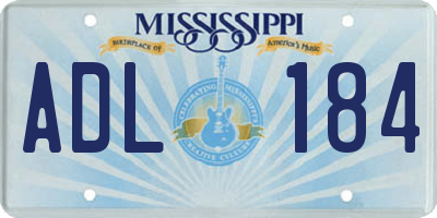 MS license plate ADL184