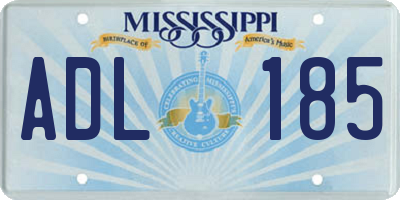 MS license plate ADL185