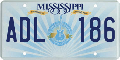 MS license plate ADL186