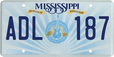 MS license plate ADL187
