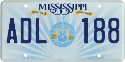 MS license plate ADL188