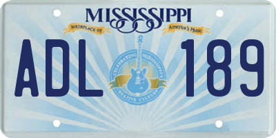 MS license plate ADL189