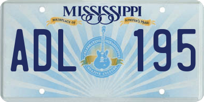 MS license plate ADL195