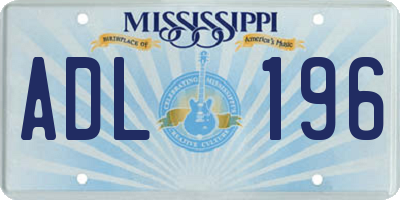 MS license plate ADL196