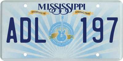 MS license plate ADL197
