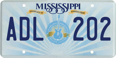MS license plate ADL202
