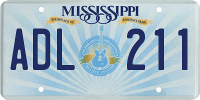 MS license plate ADL211