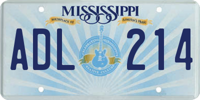 MS license plate ADL214