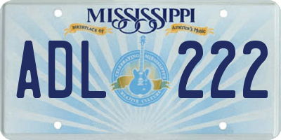 MS license plate ADL222