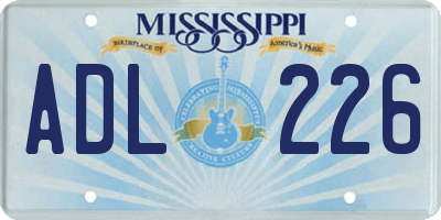 MS license plate ADL226