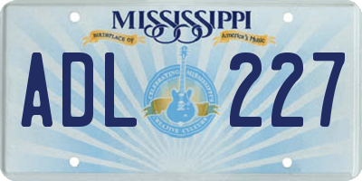MS license plate ADL227