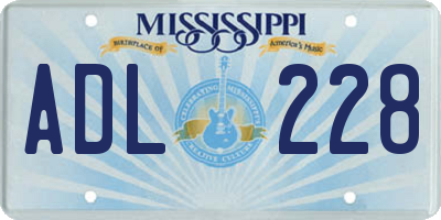 MS license plate ADL228
