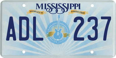 MS license plate ADL237