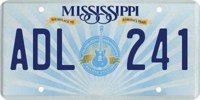 MS license plate ADL241
