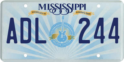 MS license plate ADL244