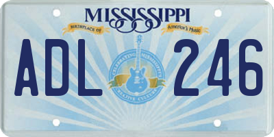 MS license plate ADL246