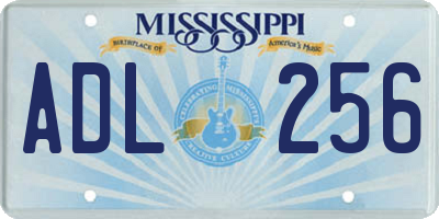 MS license plate ADL256