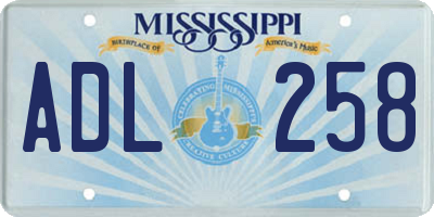 MS license plate ADL258
