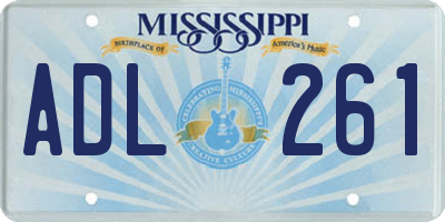 MS license plate ADL261