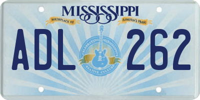 MS license plate ADL262