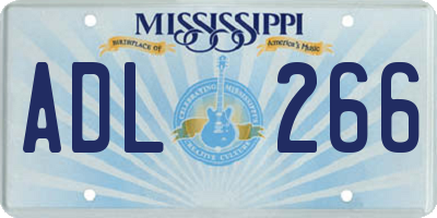MS license plate ADL266