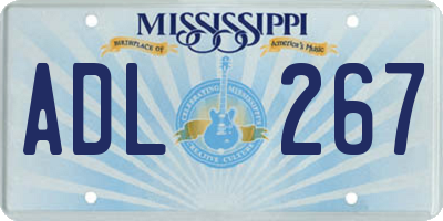 MS license plate ADL267