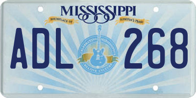 MS license plate ADL268