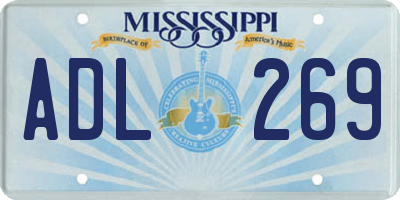MS license plate ADL269