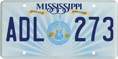 MS license plate ADL273