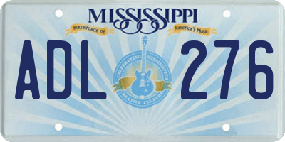 MS license plate ADL276