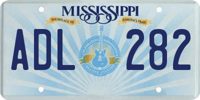 MS license plate ADL282