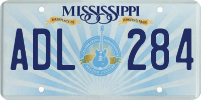 MS license plate ADL284