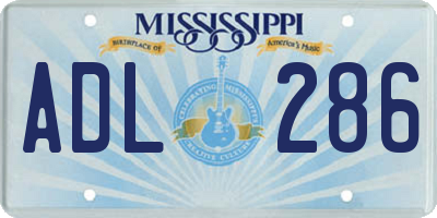 MS license plate ADL286