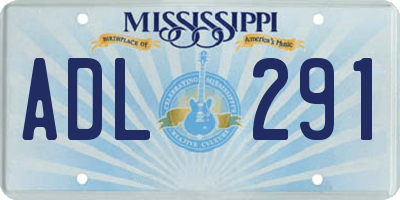 MS license plate ADL291
