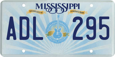 MS license plate ADL295