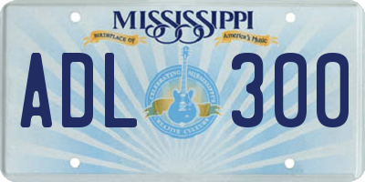 MS license plate ADL300
