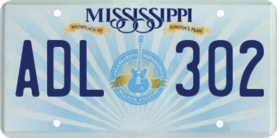 MS license plate ADL302