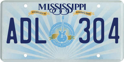 MS license plate ADL304