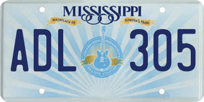 MS license plate ADL305