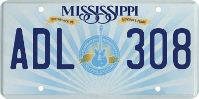 MS license plate ADL308