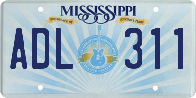 MS license plate ADL311