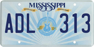 MS license plate ADL313
