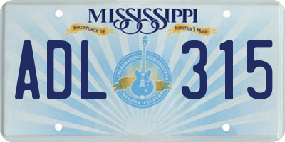 MS license plate ADL315