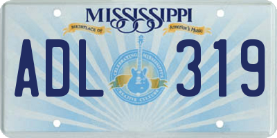 MS license plate ADL319