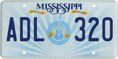 MS license plate ADL320