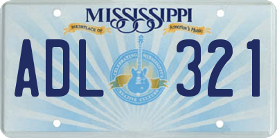 MS license plate ADL321
