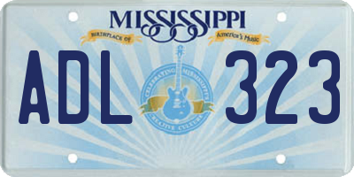 MS license plate ADL323