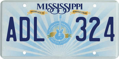 MS license plate ADL324