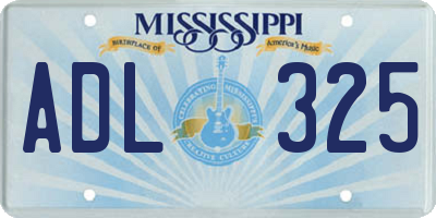 MS license plate ADL325