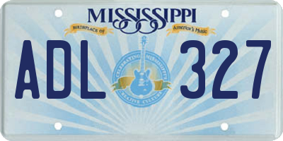 MS license plate ADL327